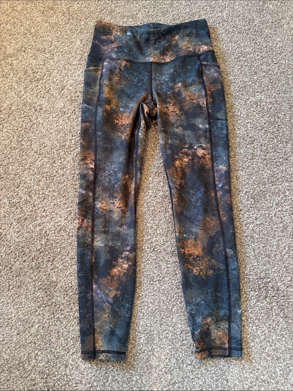 RBX Abstract Metallic Print High-Waist Leggings